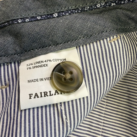 Fairlane‎ Pants Mens 35x30 Tan Linen Blend Straight Flat Front Chino - Picture 10 of 11